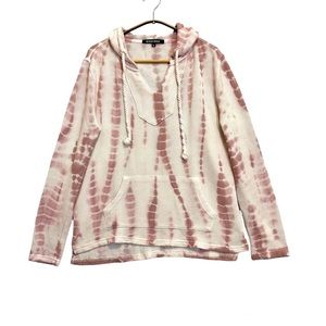 Ocean Drive Hooded Top Long Sleeves Tie Dye Relaxed Fit Coverup Size S